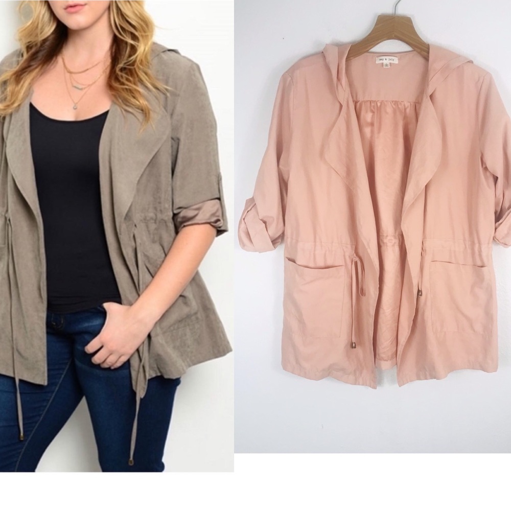 May & July SUEDE-LIKE HOODED JACKET